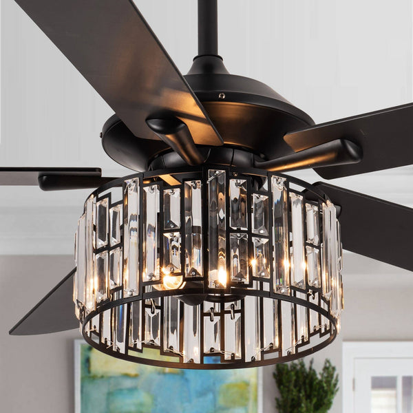 TRM 52" 5-Blade Plywood Ceiling Fan with Remote - Matte Black