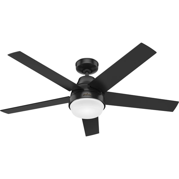 Hunter 52-Inch Aerodyne Matte Black Ceiling Fan with LED Light